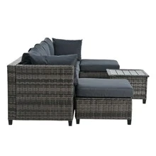 Nestfair 7-Piece Wicker Patio Conversation Set With Cushions And Coffee Table