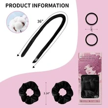 5入組黑色柔軟髮捲器,無需加熱的螺旋滾筒捲髮器 - 黑色 - 查看 6