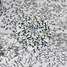 50Pcs 5*3Mm Rectangle Shaped Flat Back Glass Rhinestones For Nail Art & Jewelry Making, White, K9 Grade, Rhinestones Shaped, Heart Shaped, Charming Diy Accessories For Nail Art & Jewelry Crafting Nail Charms Nail Gems Nail Supplies Nails - Silver - View 2