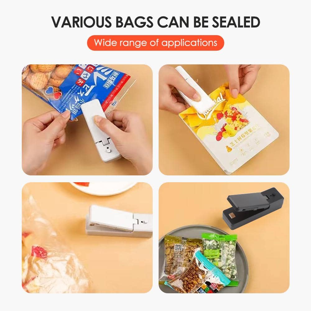 USB Charging 2in1 Sealer For Food Packaging Bags, With Both Sealing