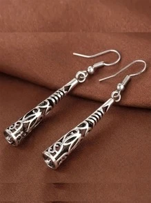 Châu Âu và Châu Mỹ Phong cách Bohemian Hoa Chạm khắc Hollow-out Retro Màu bạc Hoa tai , Kỳ nghỉ Và Ngày lễ Đồ trang sức - Màu Bạc Cổ - Xem 1