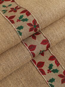 Miater 1pc Natural Linen Christmas Decoration Table Runner - Green - View 4