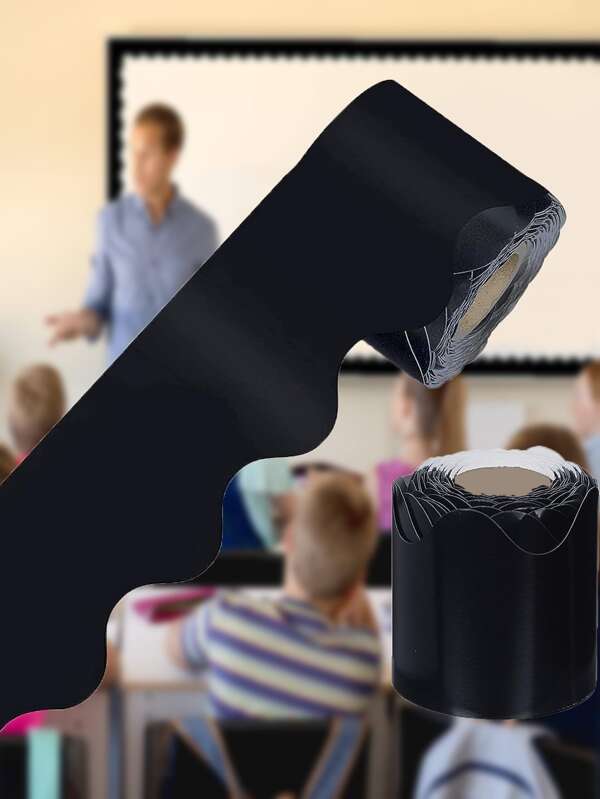 1 Roll Of Black Bulletin Board Trim, Classroom Borders For Bulletin
