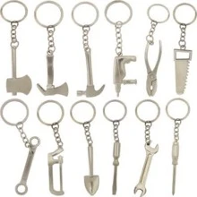 12 llaveros de metal, herramientas para volver al colegio - Multicolor - Ver 1