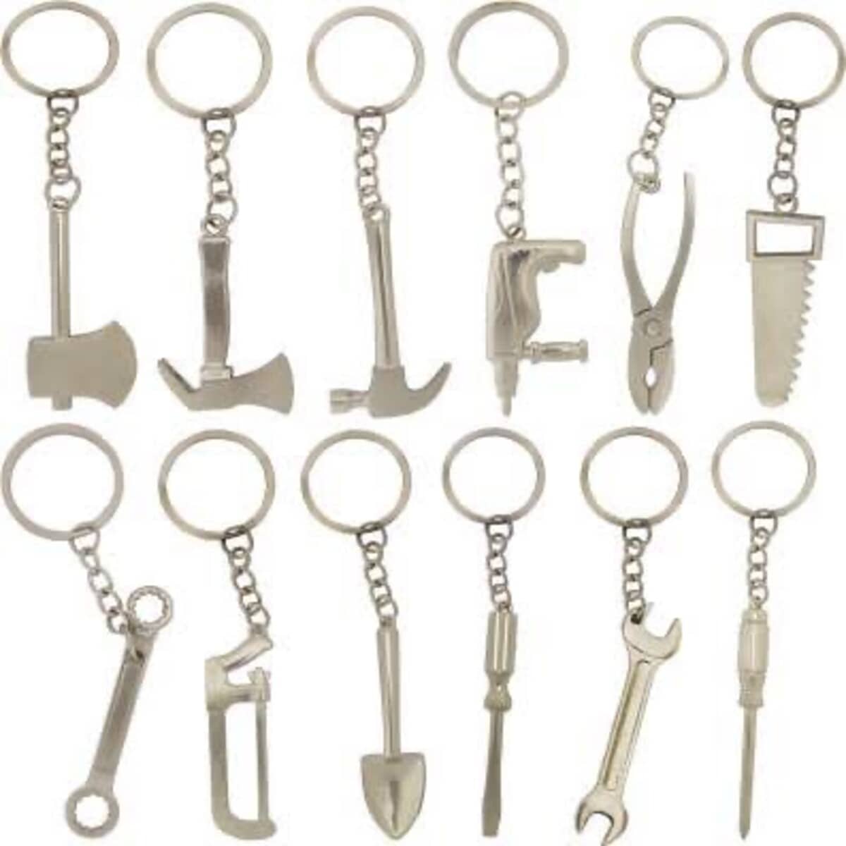 12 llaveros de metal, herramientas para volver al colegio - Multicolor - Ver 1
