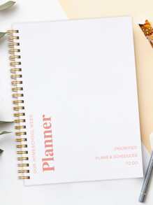 Trees 1pc Daily Weekly Planner Notebook - Light Grey - View 1