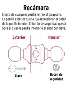 Bedroom Lock With 2 Keys, Sphere Type Installation For Wooden Or Metal Door - Gold - View 5