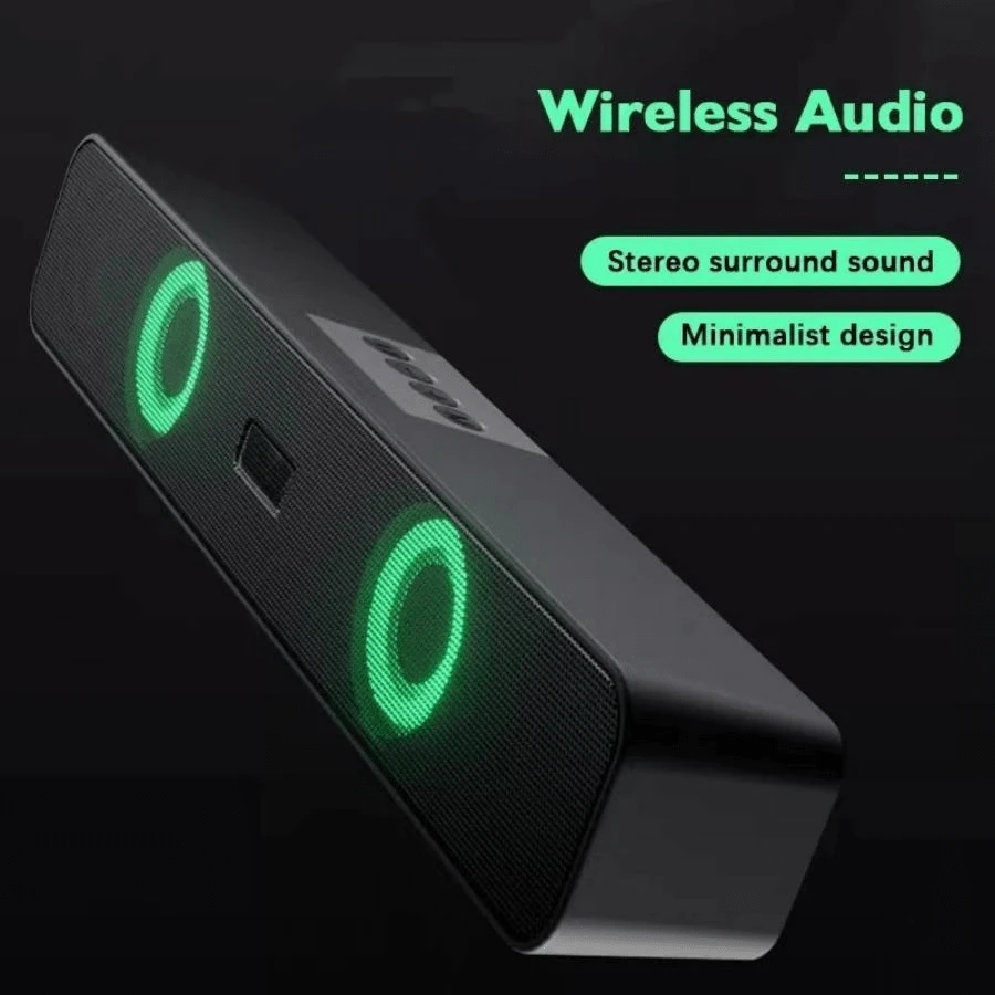 15英寸無綫音箱書桌盒音箱支撐存儲卡,音頻輸入介面,BT家庭便攜 - 黑色 - 查看 1