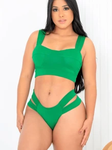 Women Bikini Sets - 墨綠色 - 查看 2