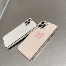 Apple 优质电镀弧形手机壳适用于 iPhone 16/14/14 Plus/14 Pro/14 Pro Max、iPhone 13/13 Pro/13 Pro Max、iPhone 12/12 Pro/12 Pro Max、iPhone 11/11 Pro/11 Pro Max、iPhone 15 Pro Max/XR - 直边 - 白色 - 查看 4