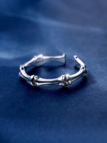 1入組獨特銀骨形狀可調開口圓環,朋克哥特式風格派對禮物