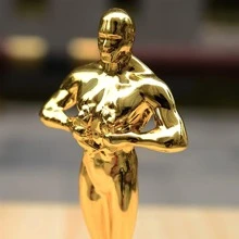 1pc Mini Oscar Award Trophy - Made Of Plastic, Suitable For School Sports Training, Golden Cup - Gold - View 4