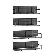 1 Set Magnetic Spice Rack Organizer, Space Saver for Refrigerator and Microwave Oven, Metal Fridge Shelf, Black