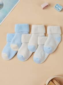3雙寶寶男童可愛藍色環形襪子 - 彩色 - 查看 4