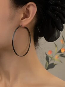 1對時尚誇張耳環 - 槍黑色 - 查看 1