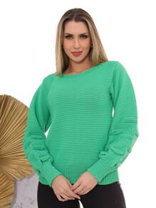 Women Sweaters - 綠色 - 查看 1