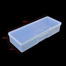 Nail Art Rectangle Plastic Transparent Storage Box Nail Rhinestone Files Container Case 190x70x39mm - White - View 6