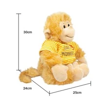 Chango De Peluche Con PlayeraMono Monkey de Peluche Juguete de Felpa Infantil Changüito - Naranja - Ver 3