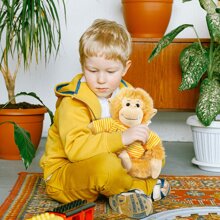 Chango De Peluche Con PlayeraMono Monkey de Peluche Juguete de Felpa Infantil Changüito - Naranja - Ver 2