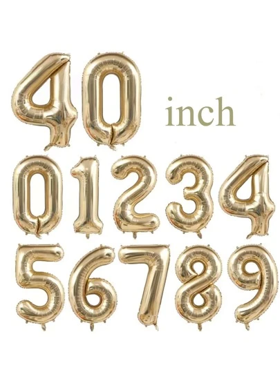 40 Inch Champagne Gold Decorative Number Balloon For Birthday, Wedding, Anniversary And Festival Decoration, Christmas