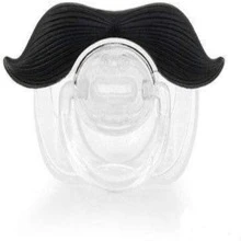 Chupon de Bigote para bebe divertido - Negro - Ver 3