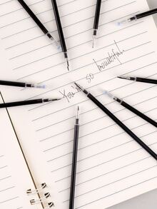 10pcs/set Refillable Erasable Neutral Pen, Black - Black - View 4