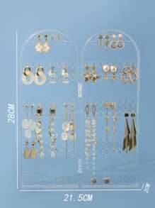 1 pieza Estante de almacenamiento de joya transparente