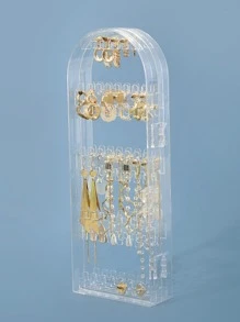 1 pieza Estante de almacenamiento de joya transparente