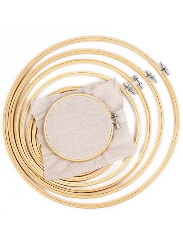 1個木製繡架圓框diy手工縫紉工具,創作美麗的刺繡設計