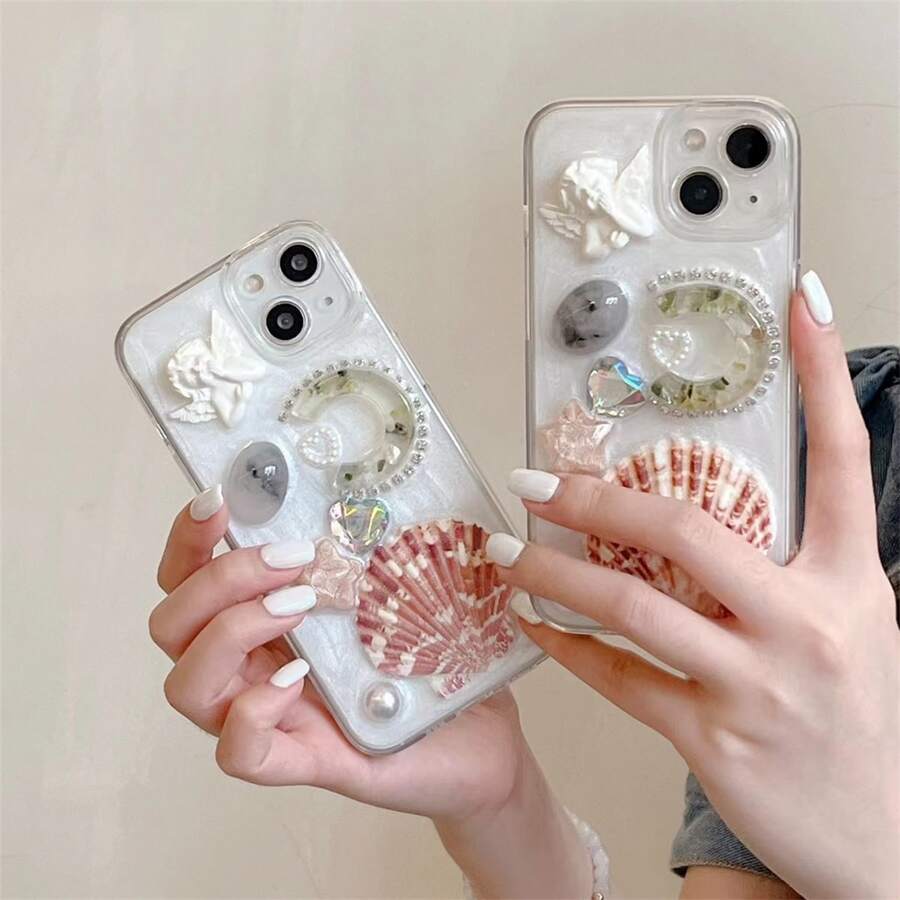 Creative Trắng Vỏ sò Thiết kế Ốp lưng & bao da điện thoại , Tương thích với iPhone , Chống sốc - Trong sáng - Xem 1