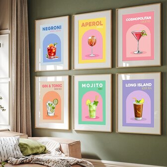 經典雞尾酒復古海報，酒精版畫，極簡主義牆壁藝術，酒吧推車客廳家居牆壁裝飾藝術品壁畫，無框 15.7X23.6 英寸