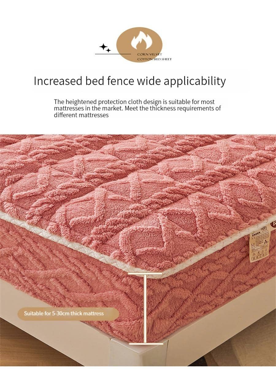 A thickened velvet bed hat, threedimensional jacquard, thick and warm