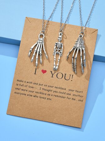 3入組銀色不鏽鋼星、太陽和月亮最好的朋友禮物項鍊,適合女性日常佩戴