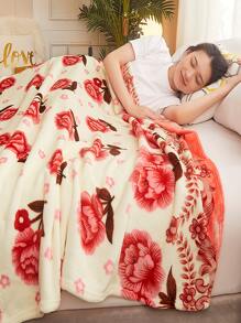 1pc Printed Thin Quilted Blanket For All Seasons, Made Of Gold Mink, Perfect For Summer Nap And Bedroom Home Decor