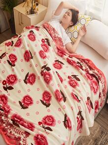 1pc Printed Thin Quilted Blanket For All Seasons, Made Of Gold Mink, Perfect For Summer Nap And Bedroom Home Decor