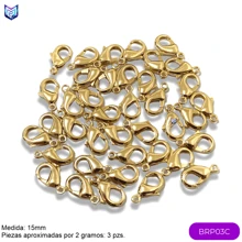 2grs Broche tipo perico eleborado en chapa de oro componente para armar bisuteria - Dorado - Ver 3