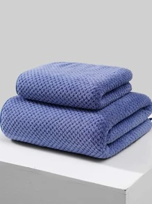 Coral Fleece Comfortable Soft Absorbent Hair Towel, Hand Towel, Bath Towel, Beach Towel For Men And Women, With Options Of 1pc Regular Size (hair Towel Or Hand Towel Or Bath Towel) Or 1pc Large Size (hair Towel Or Bath Towel) Or 1pc Beach Towel (shawl Or Beach Blanket) - Grey - View 3