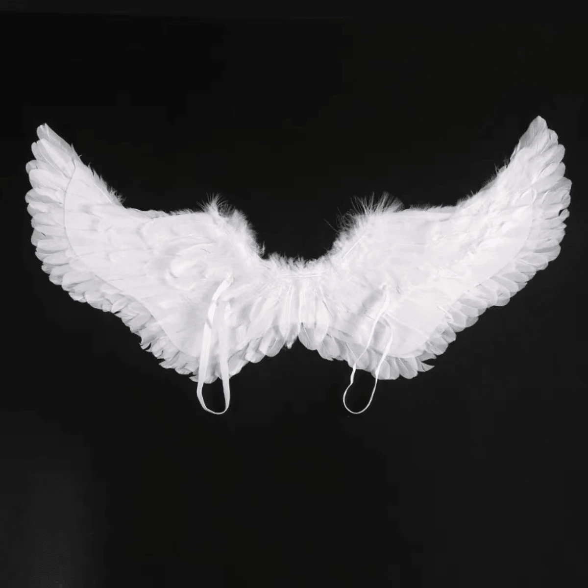Fantasia de Asa de Anjo ou Diabo - Asas De Penas / Halloween / Natal / Anjo - Branco - Visão 1
