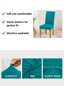 4Pcs Dining Chair Slipcovers Stretch Chair Covers Chair Seat Covers Removable Washable Chair Protectors For Dining Room - Màu xanh ngọc - Xem 4