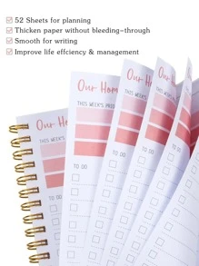 Trees 1pc Daily Weekly Planner Notebook - Light Grey - View 2