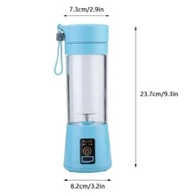 Licuadora Portátil USB Recargable Mini Eléctrico Viaje Jugo de Batidora para Fruta Verdura - Azul - Ver 6