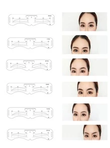 L Size Soft Ruler Eyebrow Stencil Shaper Sticker Eyebrow Shaping Makeup Tools 6 Design / Set
