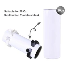 2 件熱昇華空白,適合 Diy 定制 - 捏緊完美的玻璃杯夾,實現安全熱昇華轉印 - 20 盎司熱昇華玻璃杯,帶玻璃杯夾緊工具 - 熱昇華馬克杯的理想選擇 - 黑與白 - 查看 4