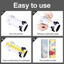 2 件熱昇華空白,適合 Diy 定制 - 捏緊完美的玻璃杯夾,實現安全熱昇華轉印 - 20 盎司熱昇華玻璃杯,帶玻璃杯夾緊工具 - 熱昇華馬克杯的理想選擇 - 黑與白 - 查看 3