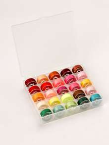 25 Colors Prewound Thread Bobbins With Bobbins Box For Brother Sewing Machine, 25 Assorted Colors - warm color - View 3