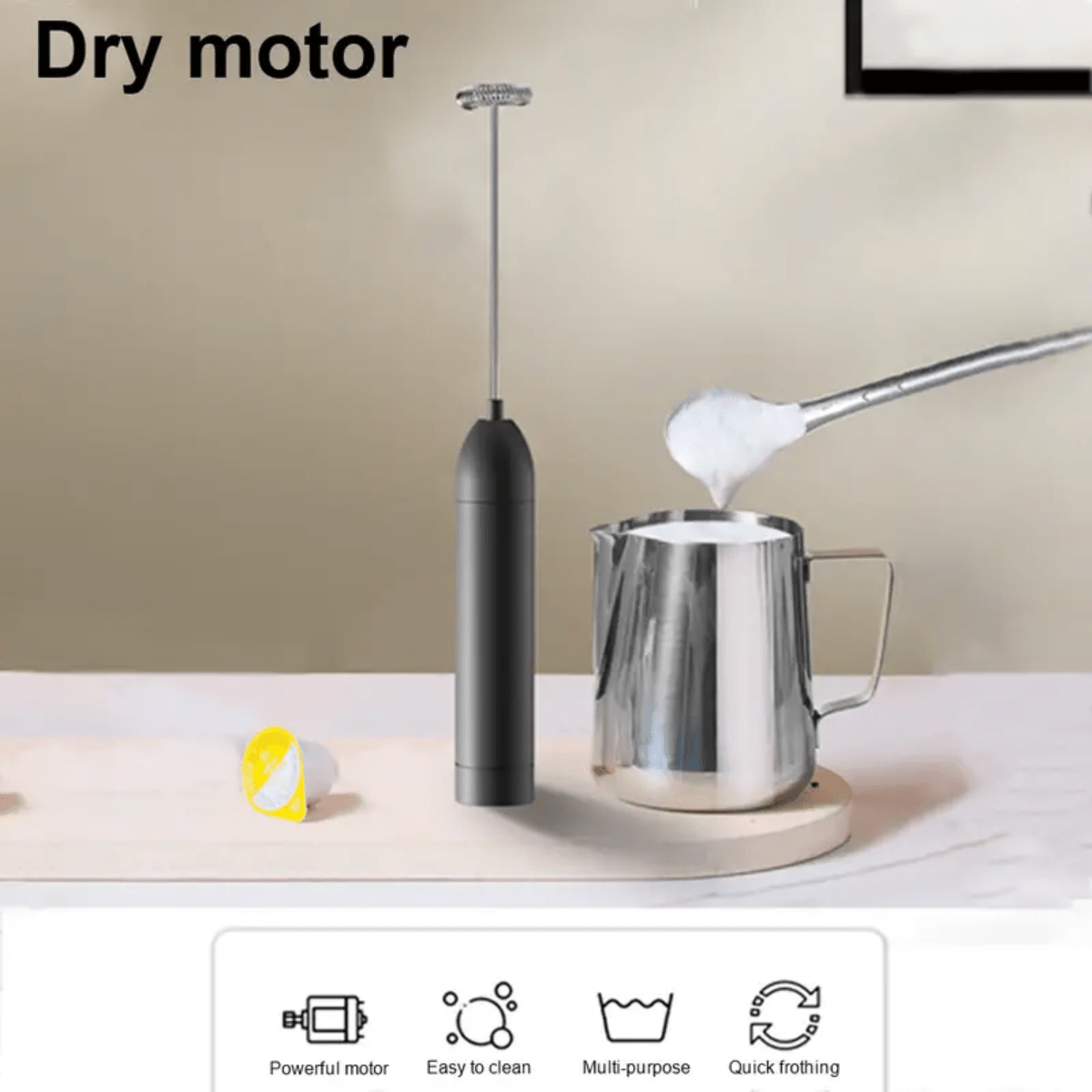 BatteryFree Electric Milk Frother for Perfectly Frothed Coffee and