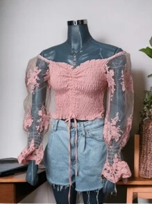 Top Fruncido Manga Larga COLORES AL AZAR - Multicolor - Ver 3