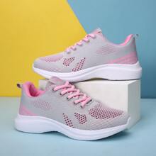 Femme Chaussures De Sport Été Nouveau Maille Respirante Léger Absorption Des Chocs Anti-Dérapant Chaussures De Course Pour Femme - Rose bonbon - Voir 4