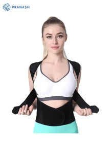 1pc Adjustable Posture Corrector For Men & Women, Invisible Clavicle & Upper Back Support With Comfortable Neck And Shoulder Alignment – Black