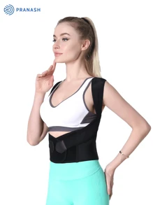 1pc Adjustable Posture Corrector For Men & Women, Invisible Clavicle & Upper Back Support With Comfortable Neck And Shoulder Alignment – Black